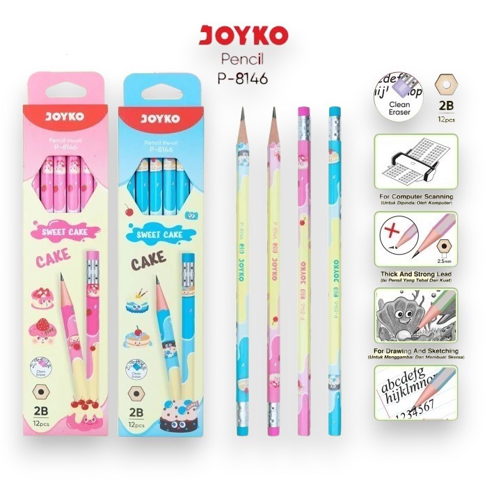 

Pensil 1 Pack Joyko 2B P-8146 Isi 12 pcs