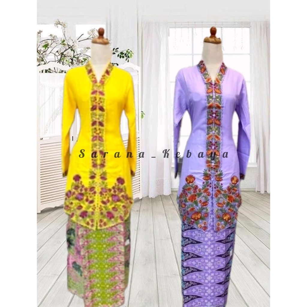 Stelan tunik bordir panca warna // kebaya encim tunik dewasa // kebaya adat betawi jakarta