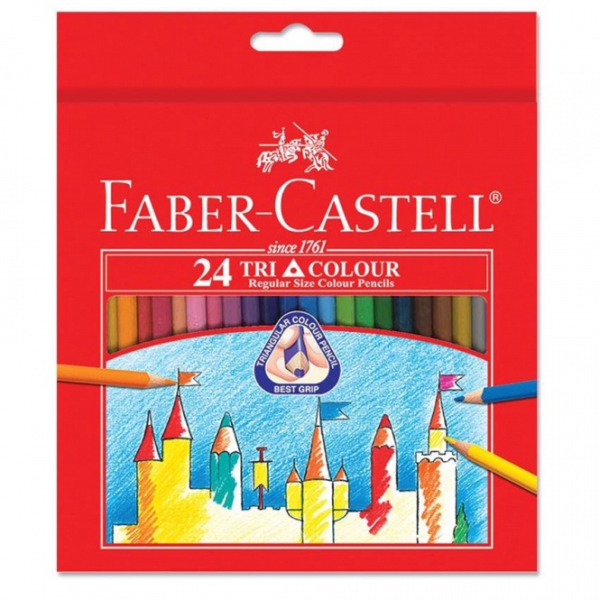 

KODE E68N FaberCastell Tri Grip 24 Pensil Warna Kayu 24 Warna Panjang