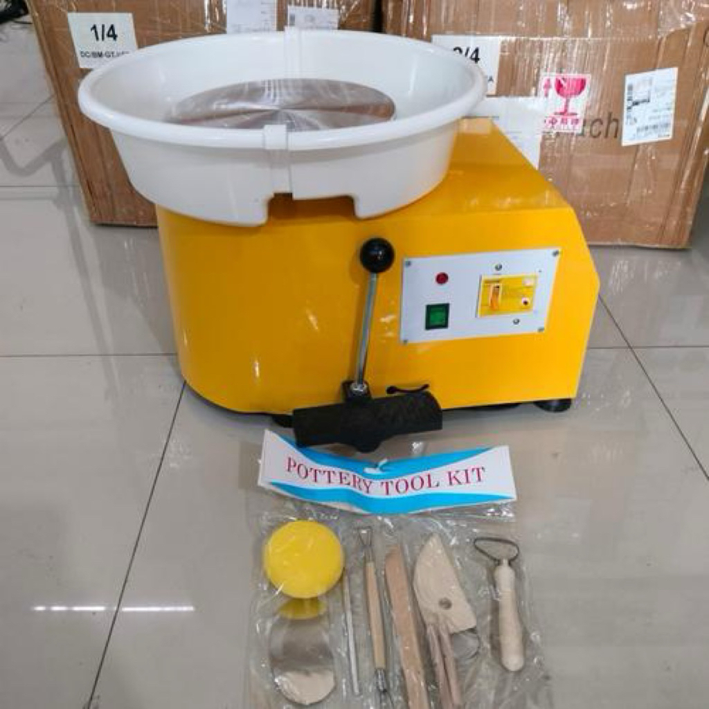 

Alat Putar Keramik Listrik 250W – Electric Pottery Wheel 30cm + Basin Mudah Dibersihkan