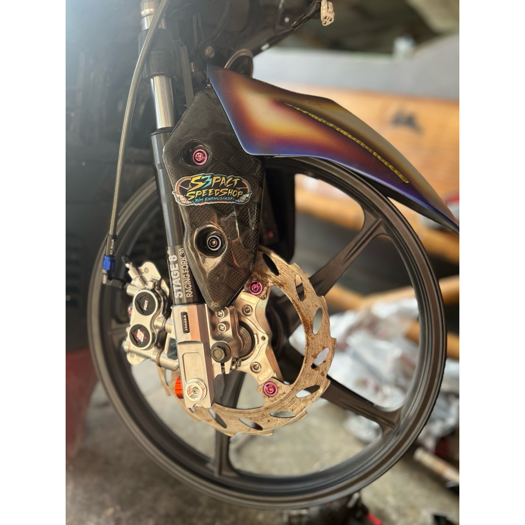 SHOCK RT STAGE 8 SHOCK DEPAN SET KALIPER PNP MOTOR AEROX/NMAX FULLSET TINGGAL PASANG