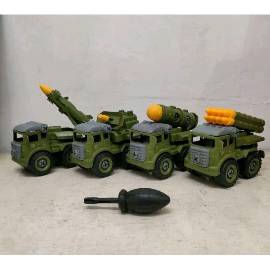 MAINAN ANAK KENDARAAN PERANG MOBIL TENTARA TANK PLASTIK ISI 4 MOBIL KANTONG