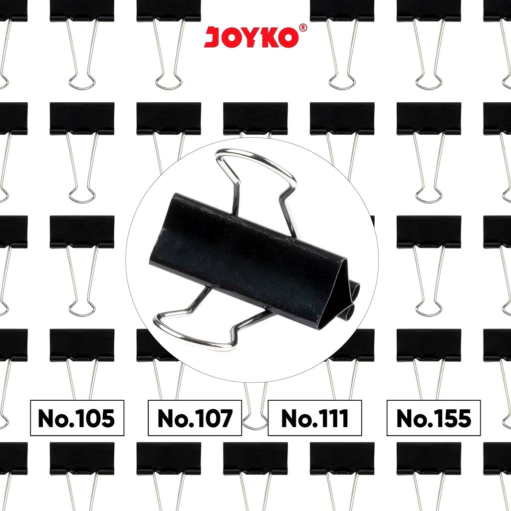 

Binder Clip Joyko Penjepit Kertas Hitam 12pcs No.105 107 111 155 – Klip Kertas Kantor Sekolah