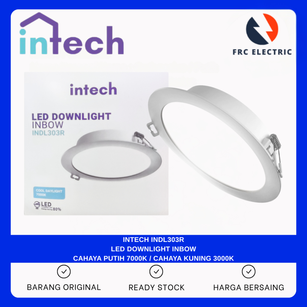 INTECH Lampu Downlight LED INDL303R 5 Watt 9 Watt 12 Watt 18 Watt - Lampu Downlight - Lampu Panel LE