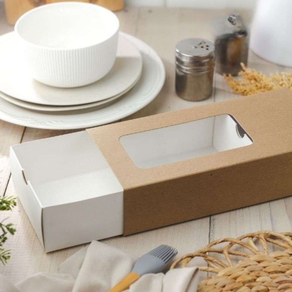 

BOX BROWNIES CAKE - Box dus kue bolu gulung kotak hampers dos packaging roll cake bolgul 25x12x6 cm