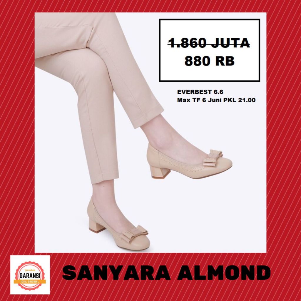 Sepatu heels kerja wanita perempuan cewe cewek EVERBEST ORIGINAL 100% SERI SANYARA