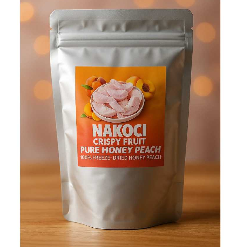 

LAGI VIRAL !!! NAKOCI Honey Peach Kering Premium Crispy Freeze dried Honey Peach Buah Persik 30gr / 50gr