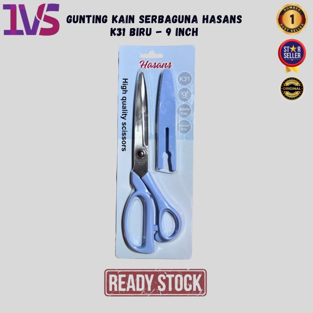 

Gunting Kain Serbaguna Hasans K31 Biru - 9 Inch – Tajam, Kuat & Tahan Lama!