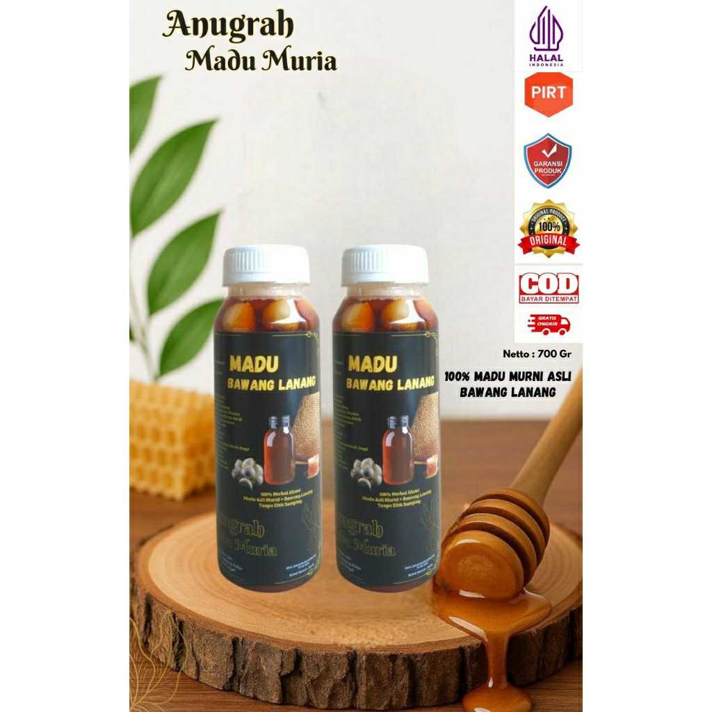 

Madu Asli Murni Bawang Lanang Tunggal 700gr Original 100% Alami Pure Natural Raw Honey Super Premium