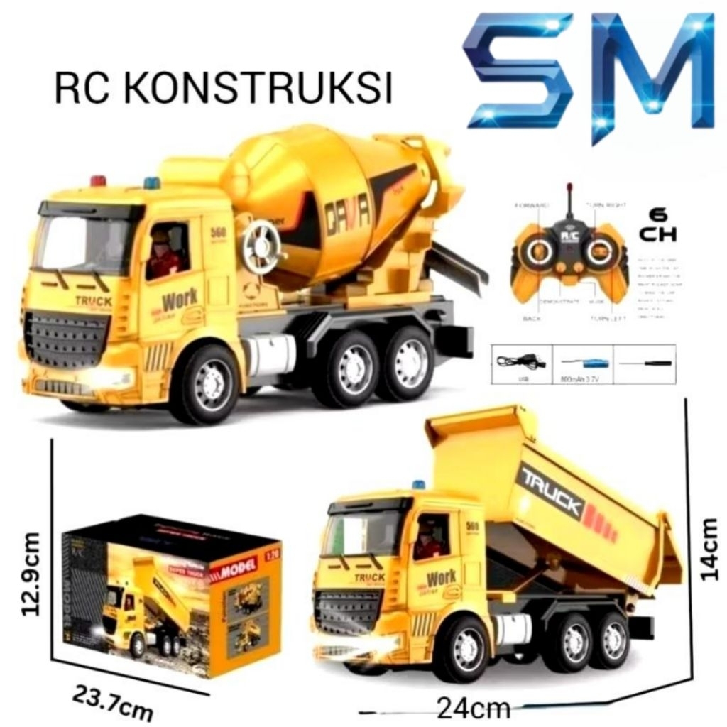 MAINAN RC TRUK MOLEN DUMP TRUCK 6CH 27Mhz MAINAN ANAK REMOTE CONTROL TRUK MOLEN