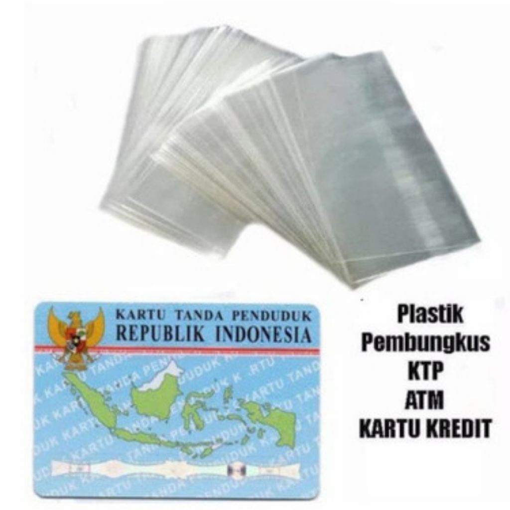 

AFSHARI STORE - Plastik Bungkus Cover Pelindung Kartu Id Card KTP ATM Bening Polos Transparan