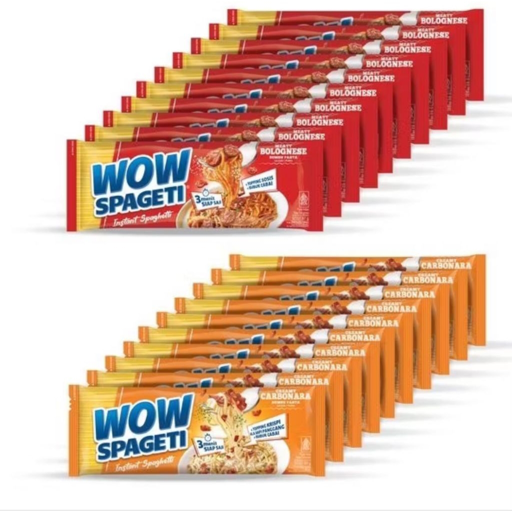 

WOW Instan Spageti 3 Rasa (Carbonara, Bolognese, Aglio Olio) – Mie Instan Premium Ala Restoran