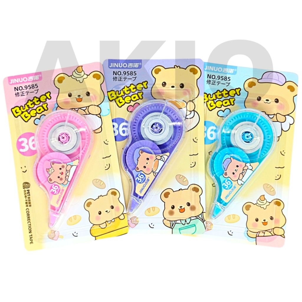 

Tip ex Kertas Roll Karakter BERUANG BUTTER BEAR 36m Meter JINUO 9585 Correction Tape Aesthetic Lucu Unik Imut Cute Murah