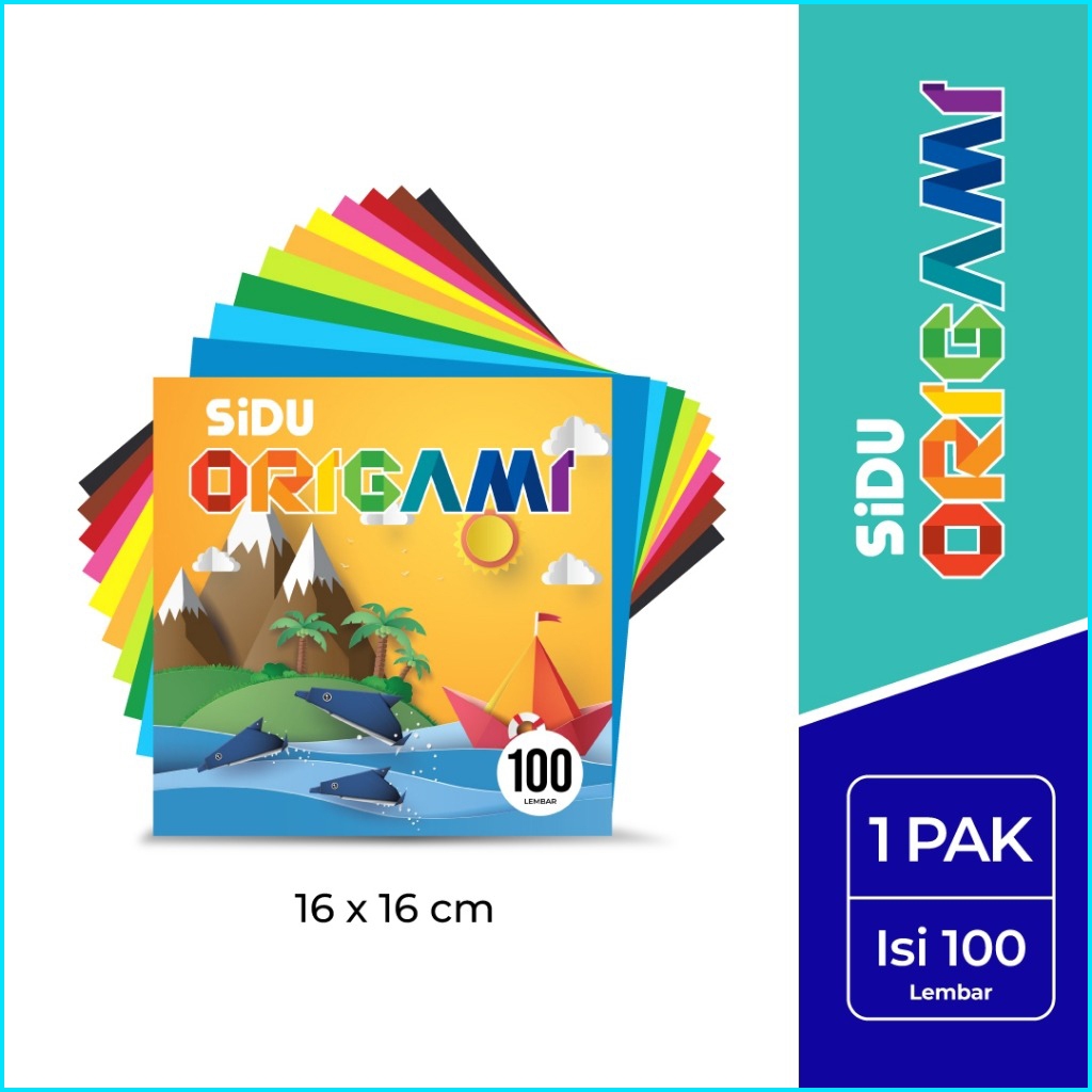 

(100 LEMBAR / 1 PAX) Kertas Origami Besar isi 100 Lembar Sidu / Kertas Lipat TK Besar 16x16 Origami Sinar Dunia 16 x 16 cm