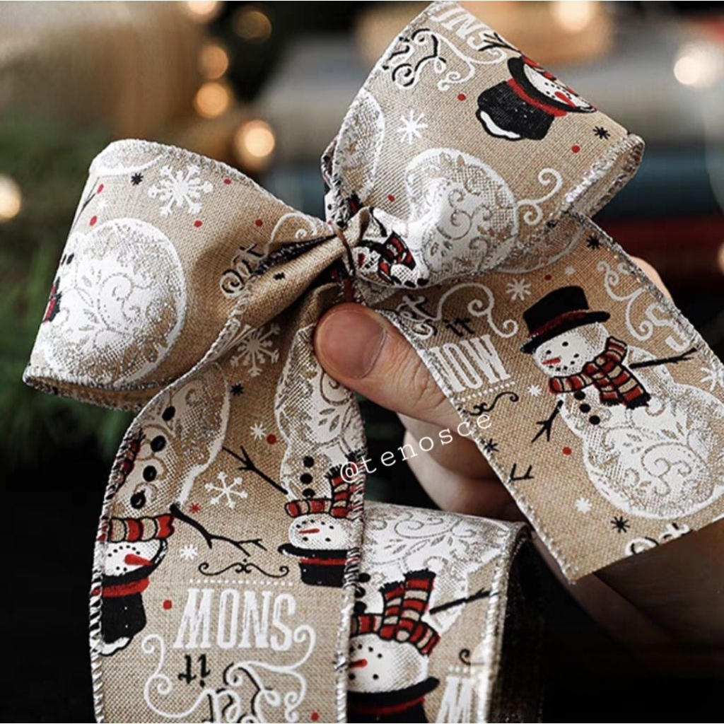 

Pita Natal 6.3cm x ±10yard Ribbon Tebal Snowman Kurcaci Pohon Natal Hadiah Souvenir Kado Parcel Hampers Dekorasi