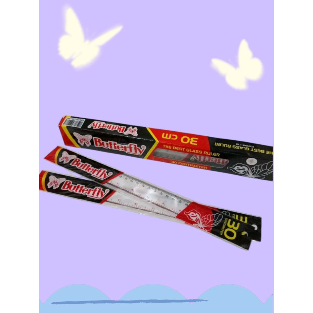 

penggaris butterfly 30cm.sekolah
