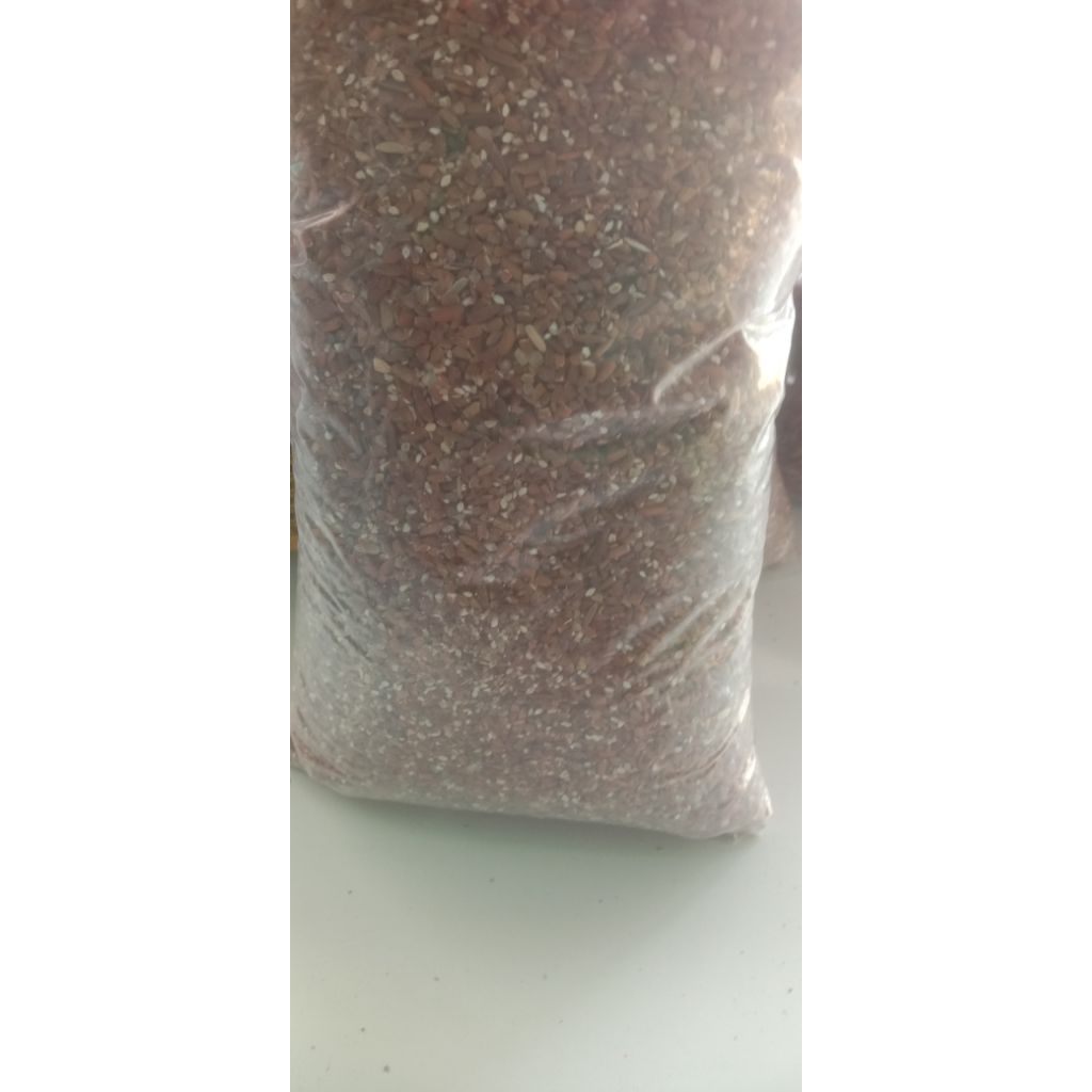 Beras merah pecah(broken) atau menir untuk pakan ayam bangkok kecil atau besar