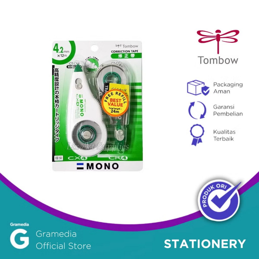 

(Original) Gramedia Pekanbaru -Tombow Correction Tape Refillable + Ct-Cx4Cr4 Hns