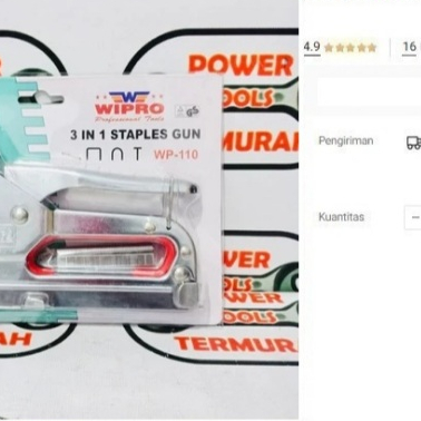 

STAPLER GUN TACKER WIPRO WP-110 GUN TUCKER STAPLE 3 IN 1 STAPLES GUN