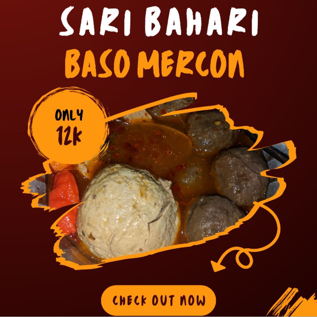 

Sari Bahari Baso MERCON isi 4 free bumbu kuah pedas