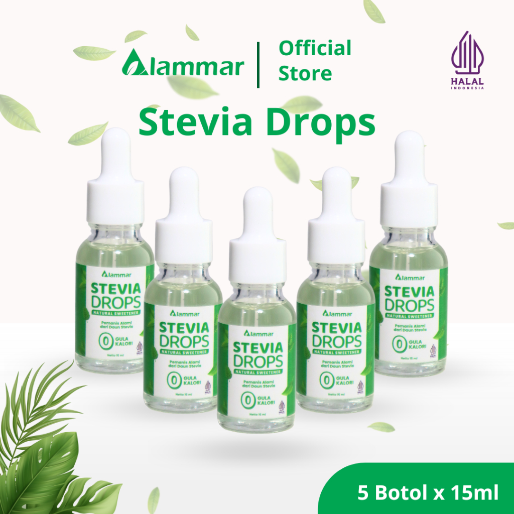 

Alammar Stevia Drops 15 ml [Beli Banyak Lebih Murah] Pemanis Alami Cair Pengganti Gula Nol 0 Kalori 15 ml