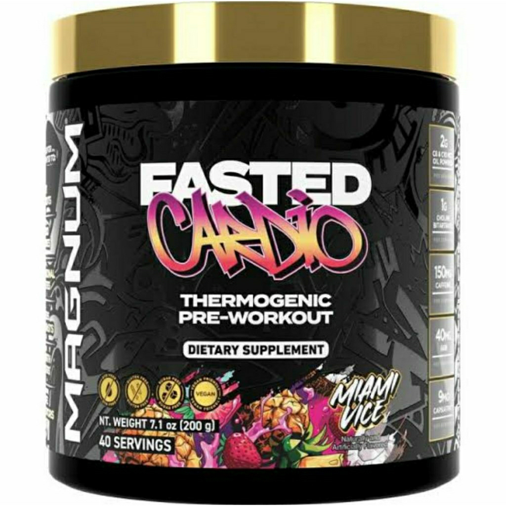 Magnum Fasted Cardio 40 servings Pre Workout Fat Burner Suplemen Fitness PWO Pembakar Lemak
