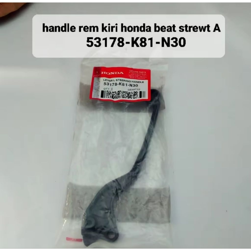 HANDLE REM KIRI SEPEDA MOTOR HONDA BEAT STREAT A  53178- K81-N30