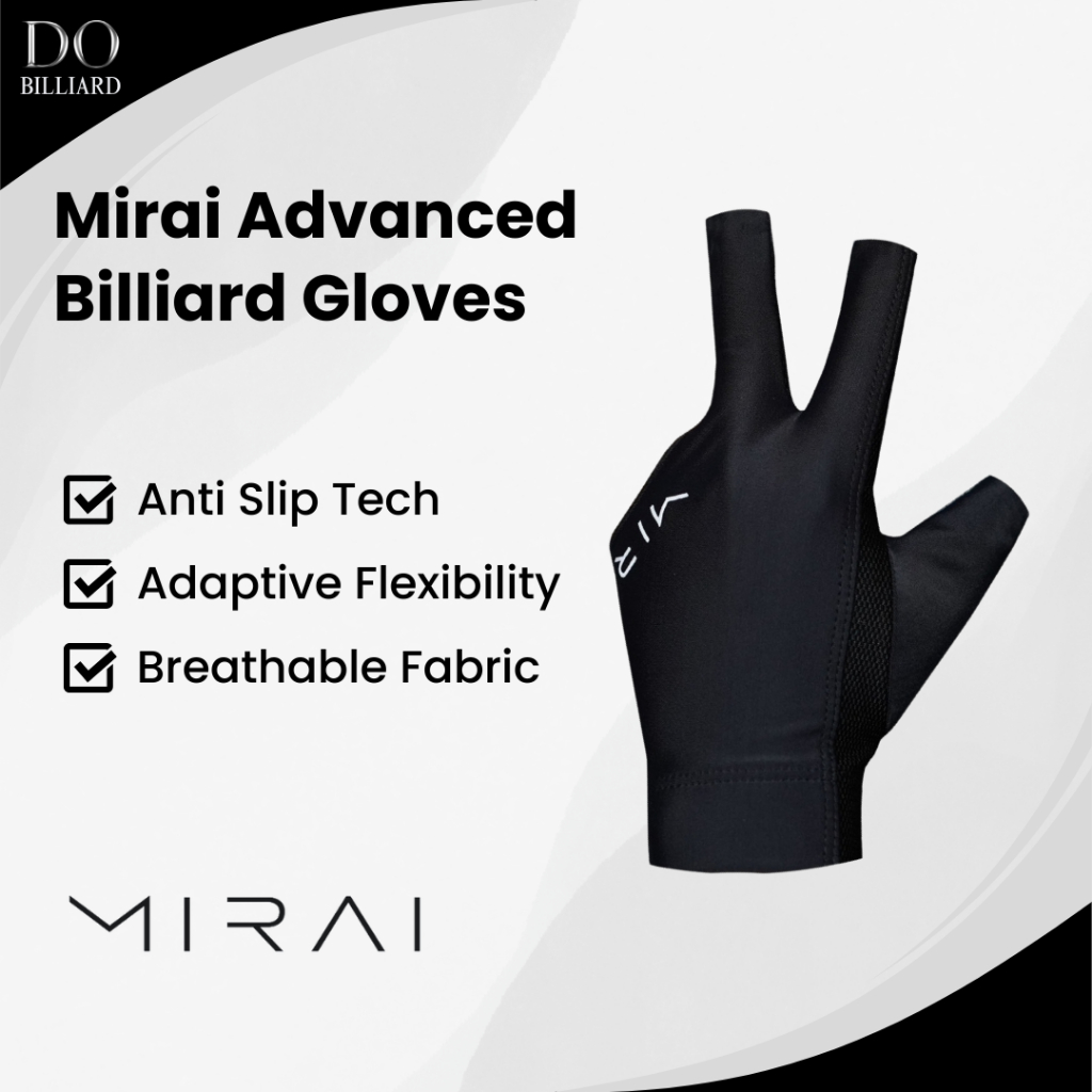 MIRAI Advanced Billiard Open Finger Gloves / Sarung Tangan Billiard Mirai Kualitas Premium