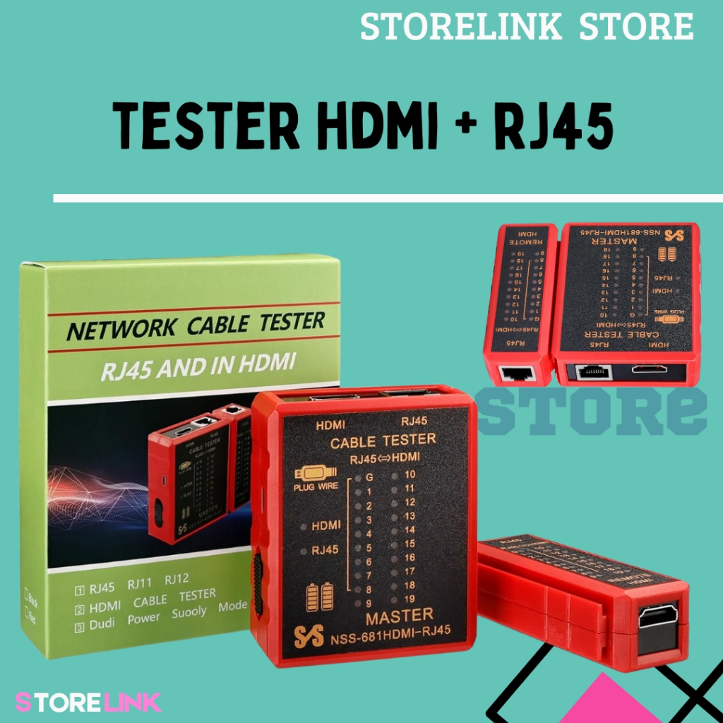 CABLE TESTER RJ45 + HDMI / HDMI TESTER RJ45 / LAN TESTER / HDMI LAN TESTER / KABEL LAN / HDMI TESTER