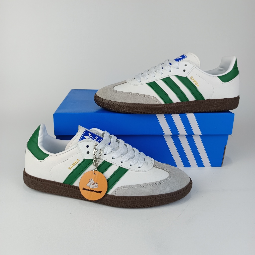 Sepatu Adidas Samba OG White Green