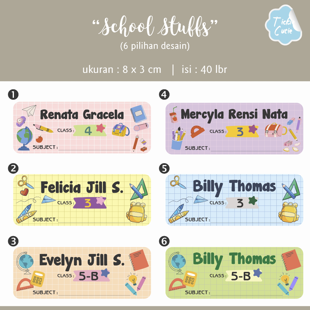 

PO Sticker Label Nama tema "School Stuffs" (isi 40 lbr)