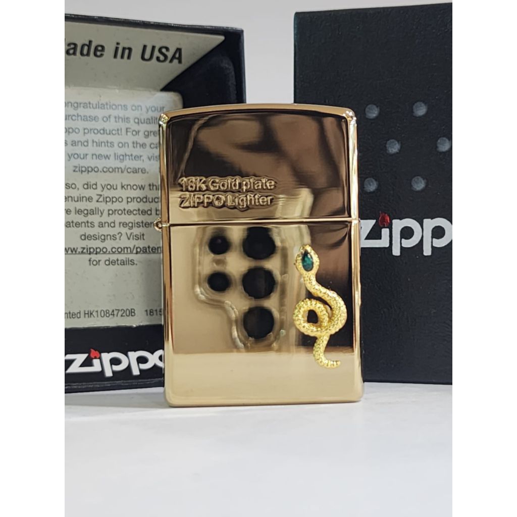 Original Zippo Snake Gold Plate 18K