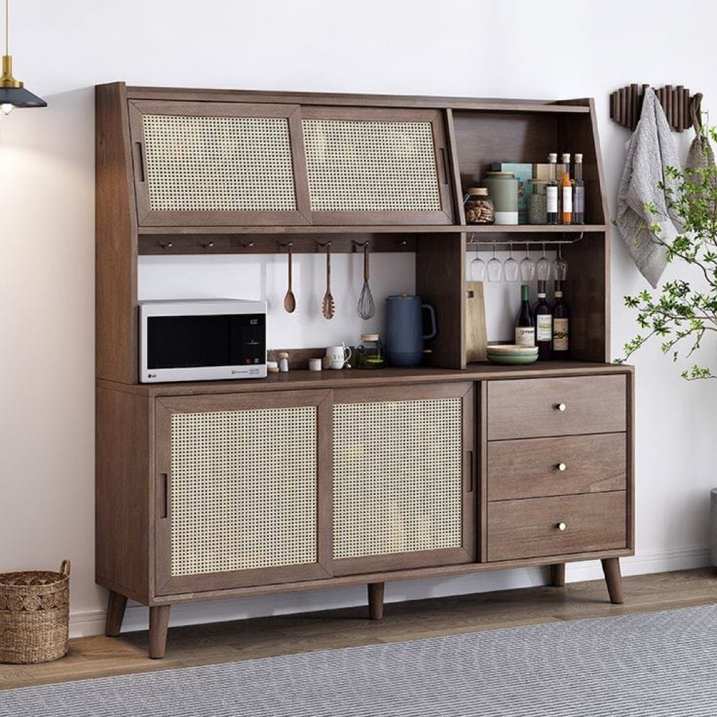 Bufet piring besar kayu jati lemari pajangan modern