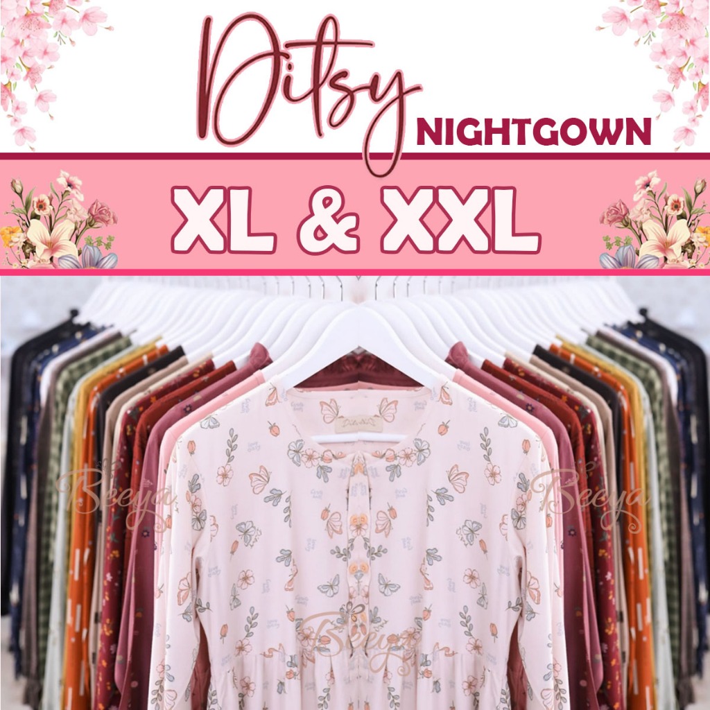 4. Ditsy Nightgown Desember Gamis muslimah - XL & XXL