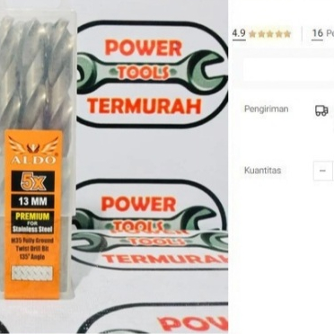 

ALDO mata bor baja & stainless 13 MM drill bit fully ground M35 Rp22