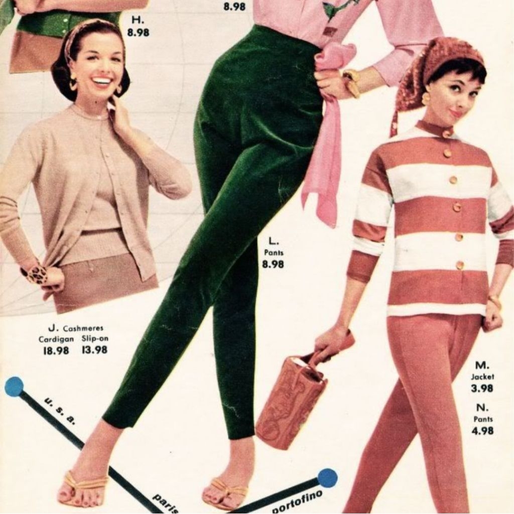 Retro Pencil Pants Emerald Green UK 30 PL