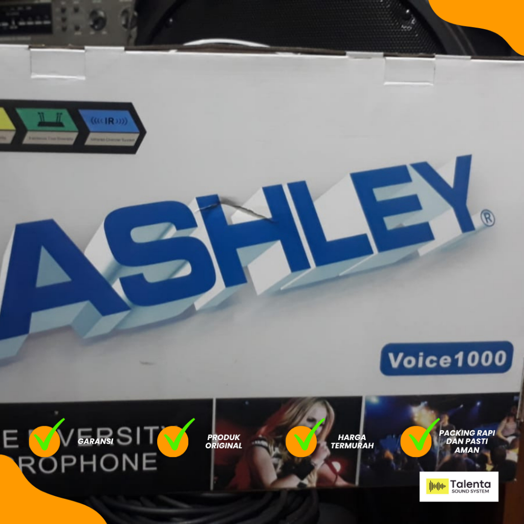 Microphone Wireless Ashley Voice 1000 Original Ashley Voice 1000 Wireless Microphone Ashley Termurah