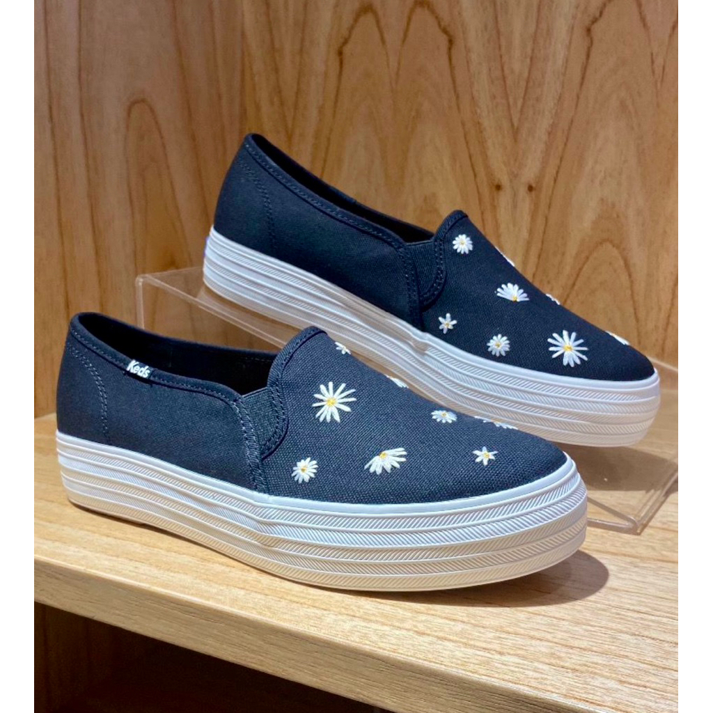 Keds Triple decker canvas floral embroidery - Black