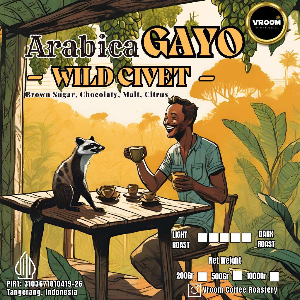 

Coffee Arabica Luwak Liar Gayo Wild Civet Premium Roasted Bean Kopi Biji Matang bubuk 500gr