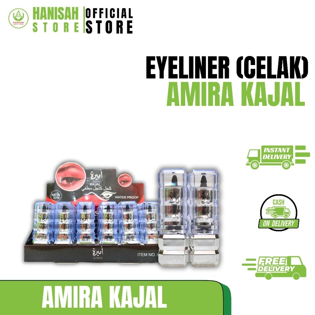 Celak Mata Amira Kajal Waterproof | Eyeliner Amira Kajal Tahan Air