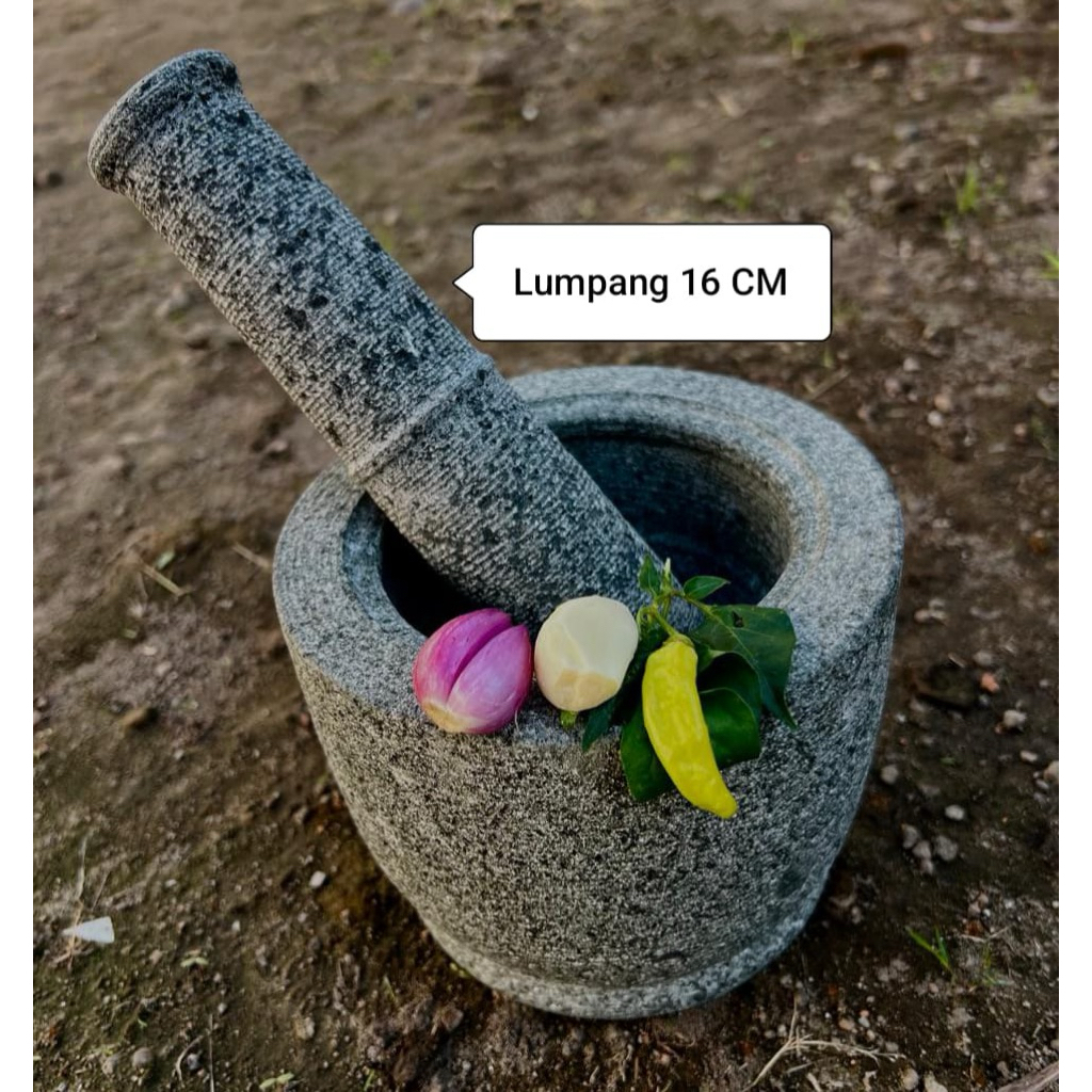 Lumpang Alu Batu Asli 16 CM