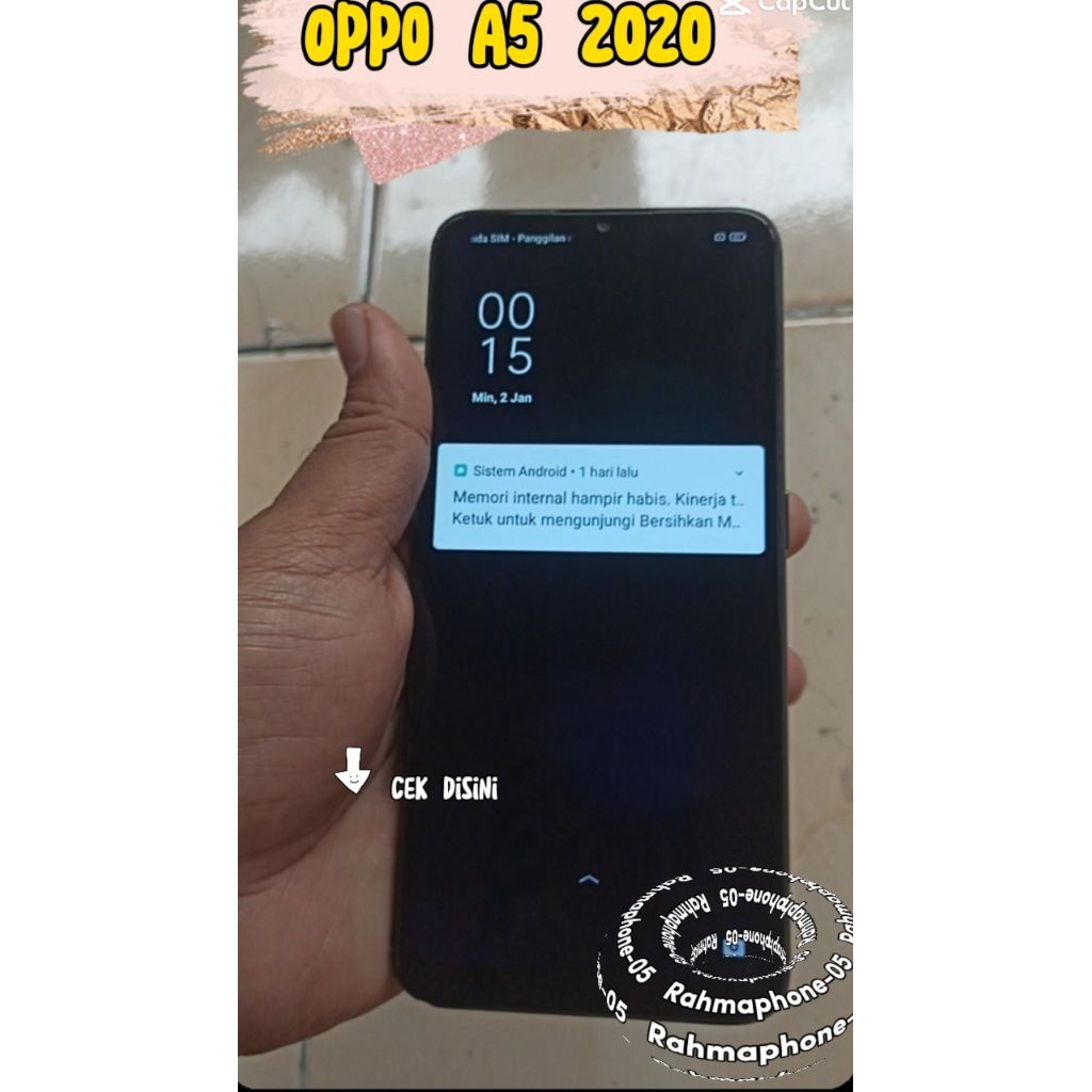 Oppo A5 2020 ram 3/64 second normal