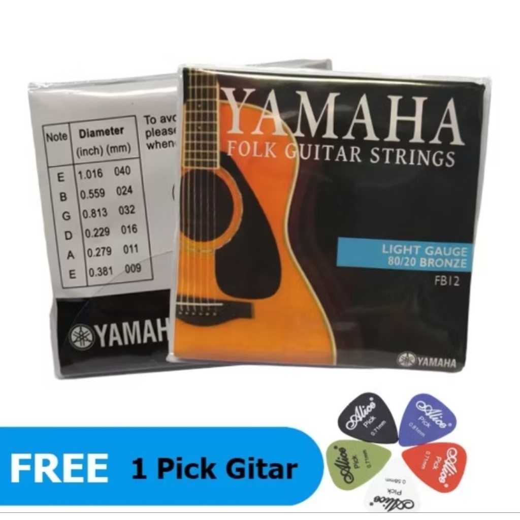 PROMO Senar Gitar Akustik 1 Set Murah Merk Yamaha Free Pick Senar Gitar Yamaha Original