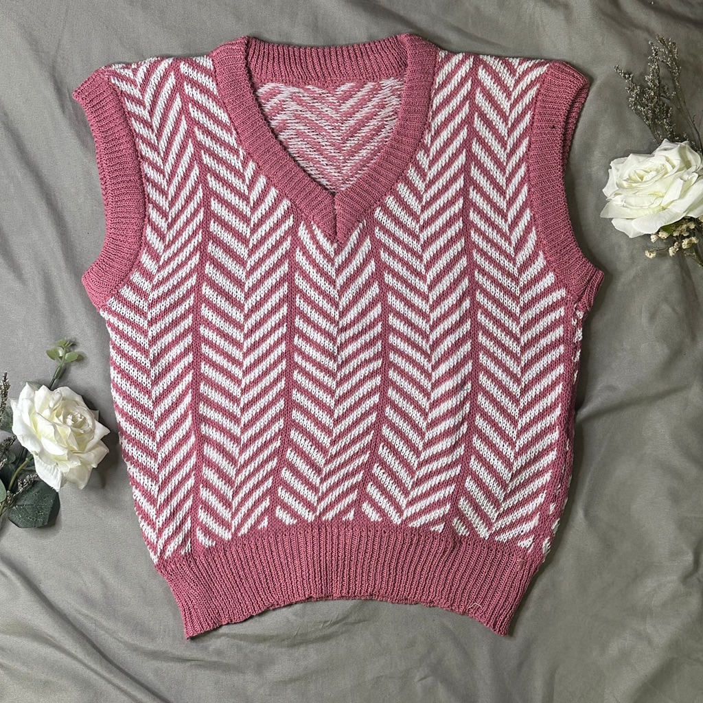 TARA VEST KNIT | Vest Rajut Wanita Crop | Atasan Rompi Rajut Wanita Crop | Rompi Rajut Vest Crop | C