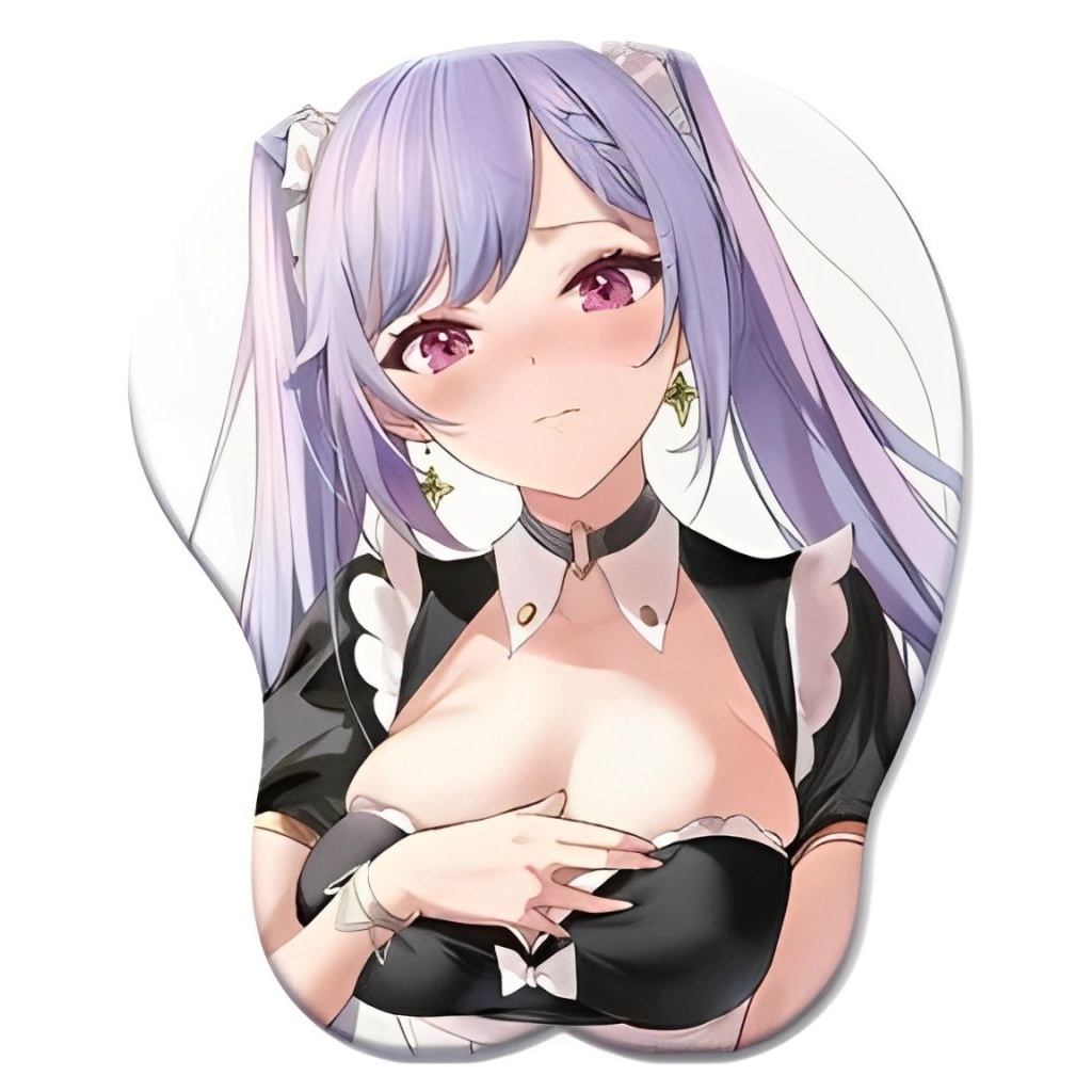 3D Mousepad Keqing Cat Girl Sexy Genshin Impact Tatakan Silicone Bra Mouse Pad Cewe Seksi Bantalan B