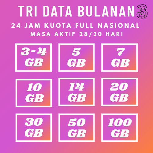 PAKET DATA INTERNET 3 FULL 24JAM