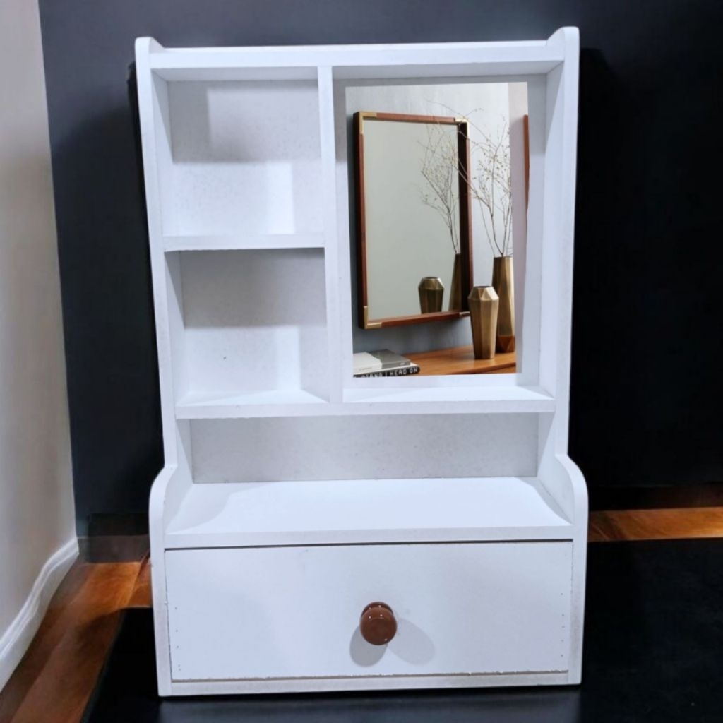 [COD] RAK KOSMETIK LACI GANTUNG RAK HIAS MAKE UP TOLET KACA