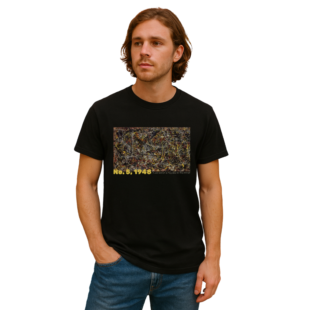 DEINKRAFT – Kaos Hitam Unisex Motif Abstrak Cat Ciprat | T-Shirt Streetwear Artsy Vintage 40s Style
