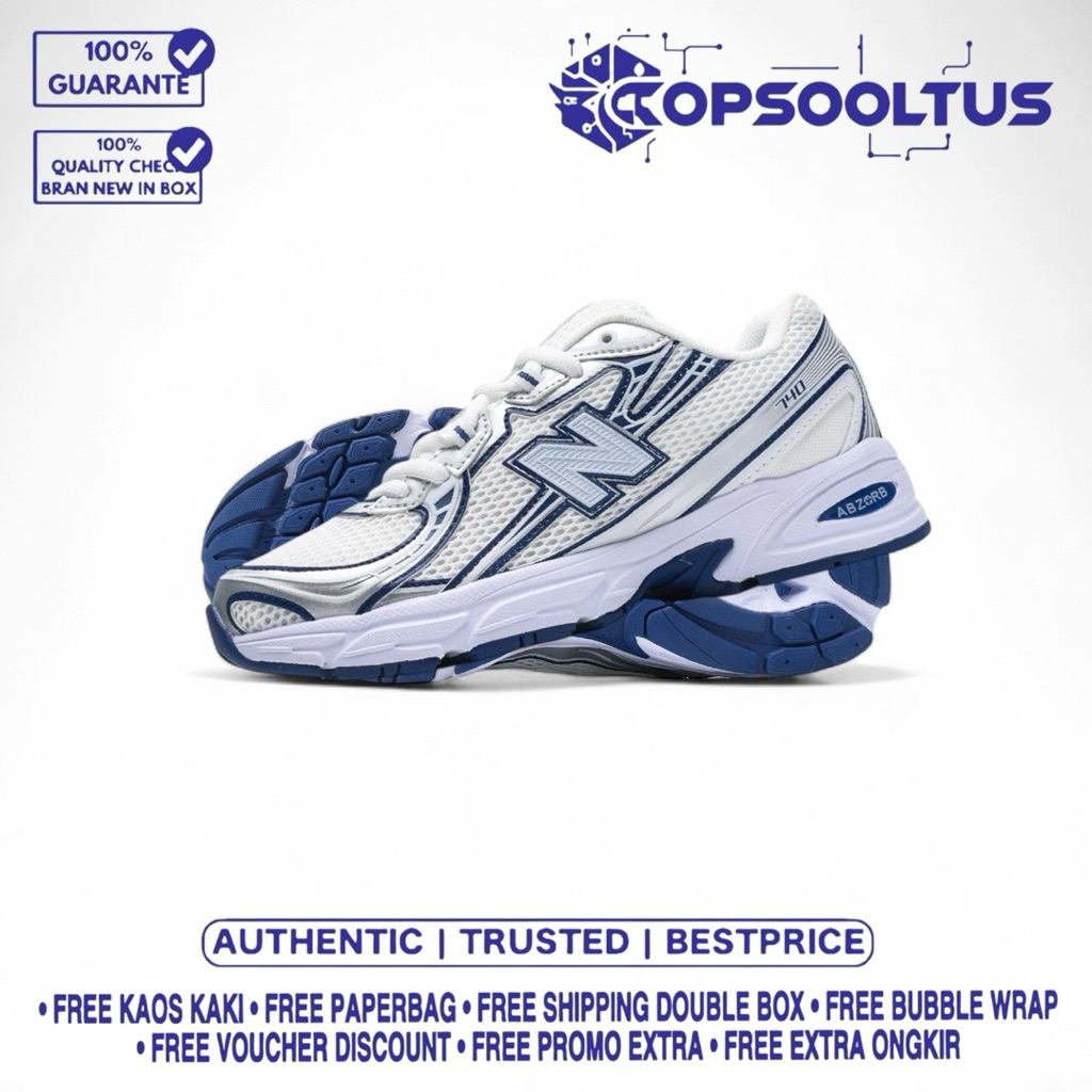 

Sneakers'740V2 White Blue 100'% Authentic Bnib.