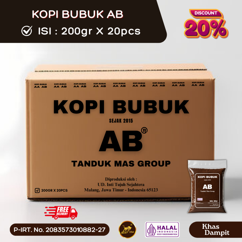 

Kopi Bubuk AB Khas Dampit 200gr × 20pcs